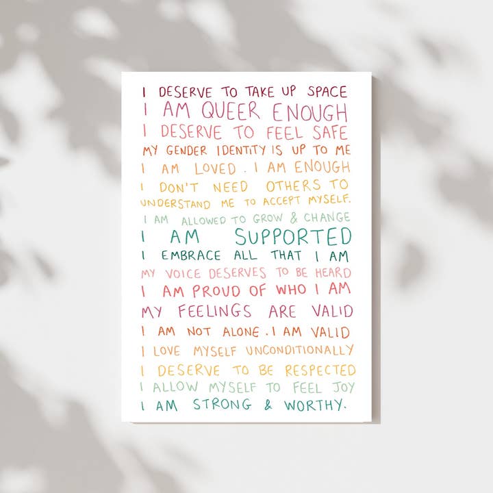 Impression artistique sur les affirmations LGBTQ+ et les affirmations queer pour la vente par Kai Kathleen