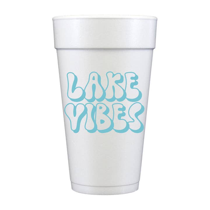 Lake Vibes Vintage Style Foam Cups - Summer for wholesale by Sip Hip Hooray