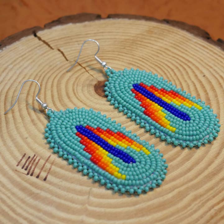 KANGURAH - Wholesale Dangle Earrings - Handmade Beaded Earring Native American Tribal Earring