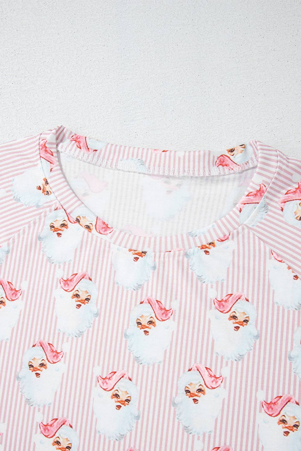 PRETTY BASH - Wholesale Lounge Set - Women's - Christmas Santa Claus Stripe Top and Pants Lounge Set7