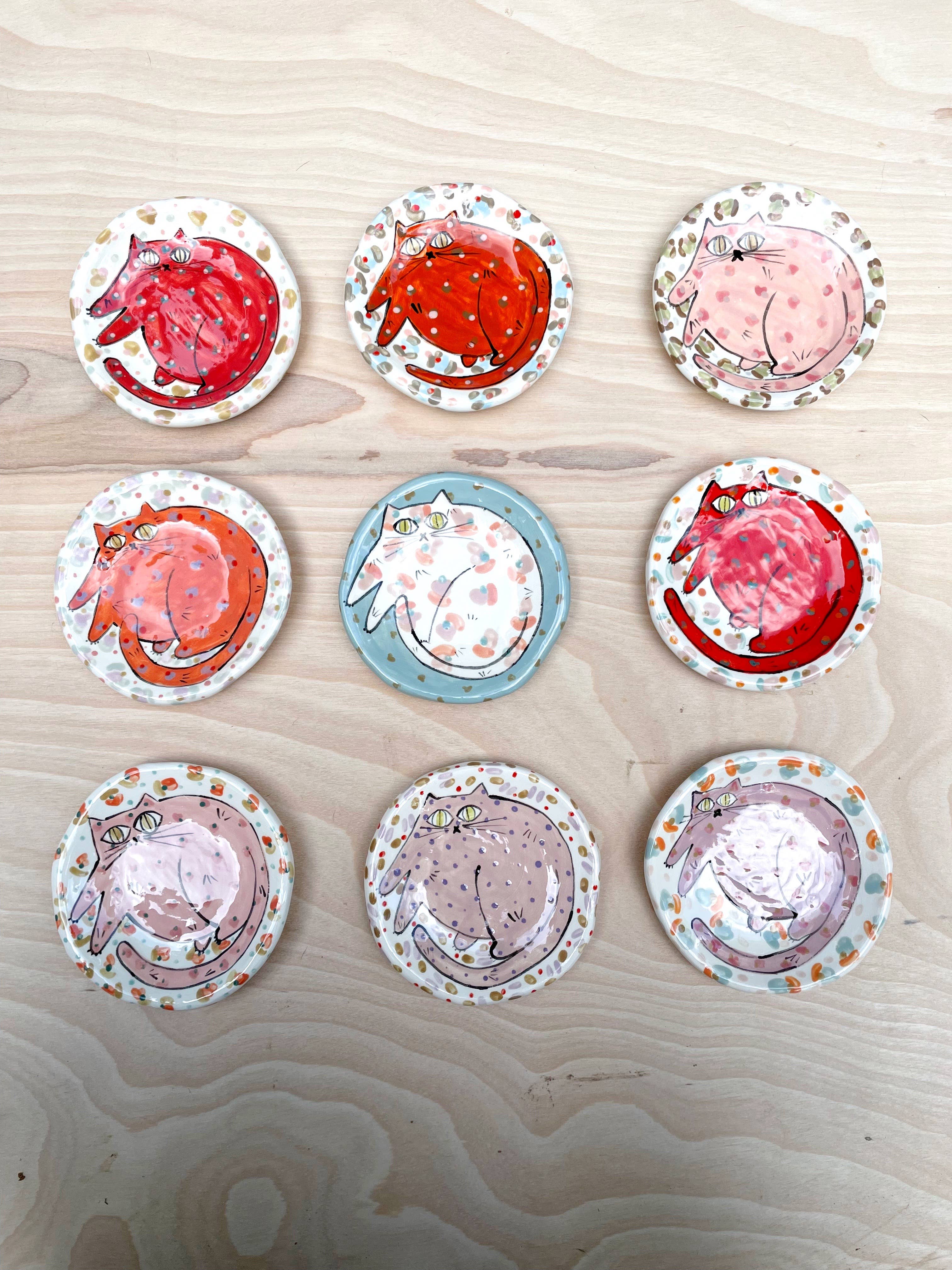 By Bianca Rae - Wholesale Decorative Plate/Dish/Bowl - Maximalist Cat Plate Round In 5 Sizes2