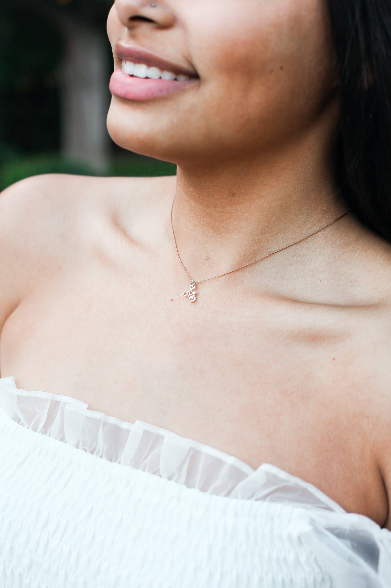 Lucky Feather - Wholesale Pendant/Charm Necklace - New Moon Silver Necklace - ENJOY/BIKE3