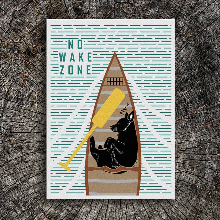 No Wake Zone Print | Canoeing Adventure Dog for wholesale by Soijen Illustrations