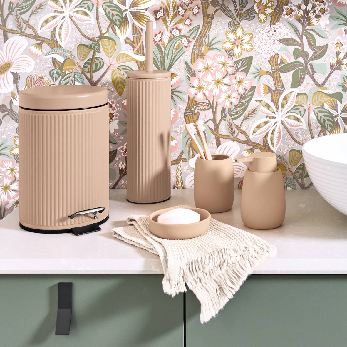 Zeller Present - Wholesale Toilet Bowl Brush - Toilet brush, metal/stainless steel/plastic, almond1