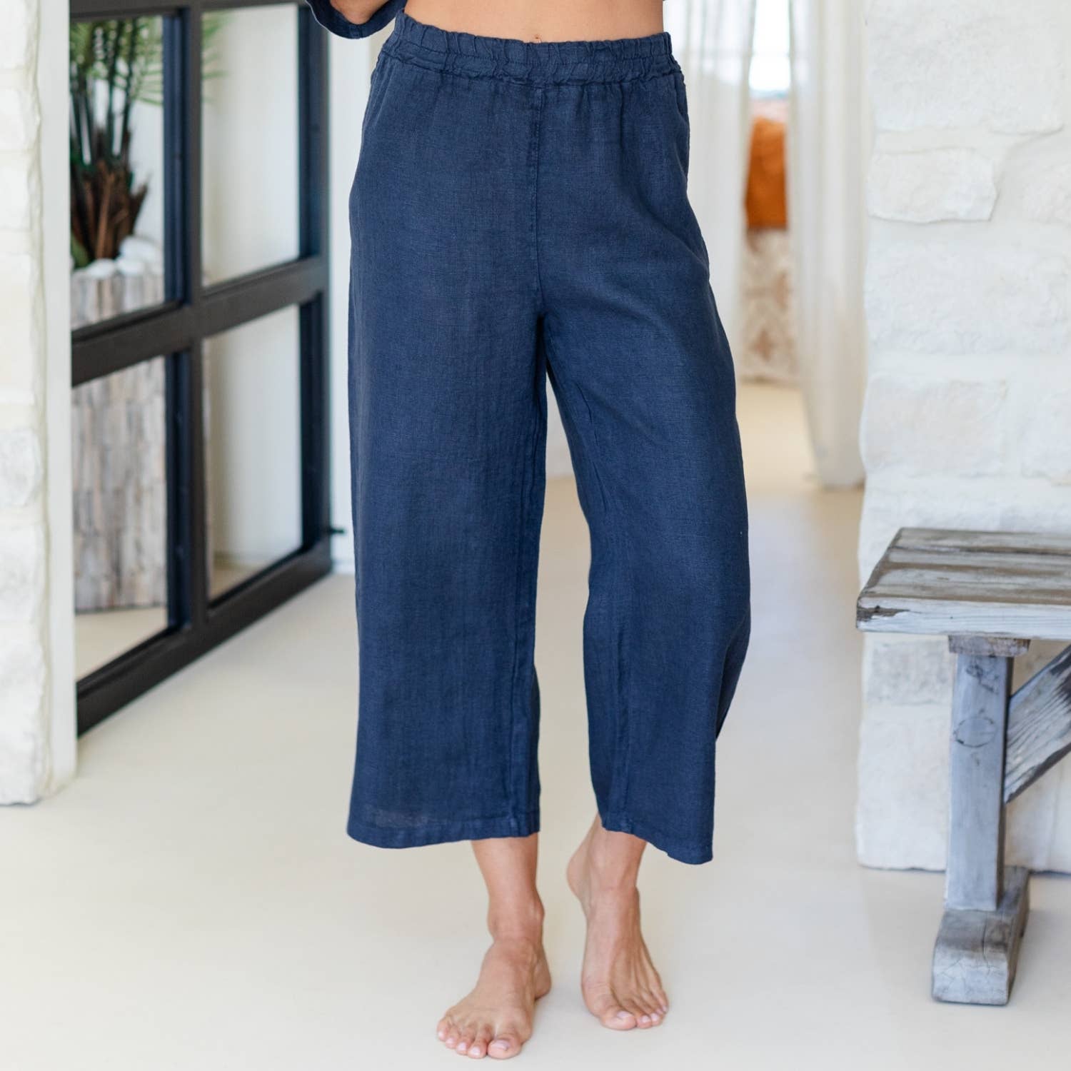 Splendid Iris Threads - Wholesale Pants - Women's - Linen Wide Cropped Pants22