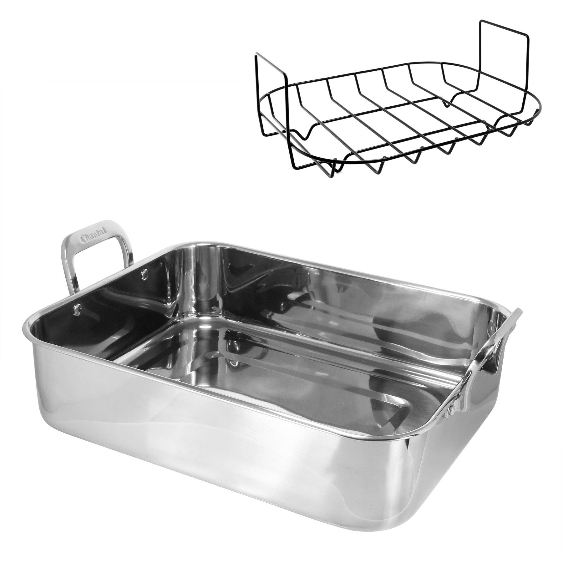 Chantal Cookware - Wholesale Roaster - Stainless Steel Roaster with Nonstick Rack11