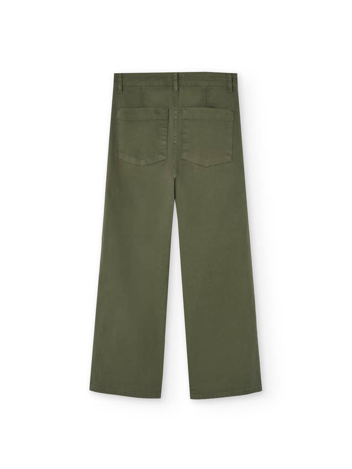 Hani Recycled Cotton Sailor Pants In Green for wholesale on Faire4