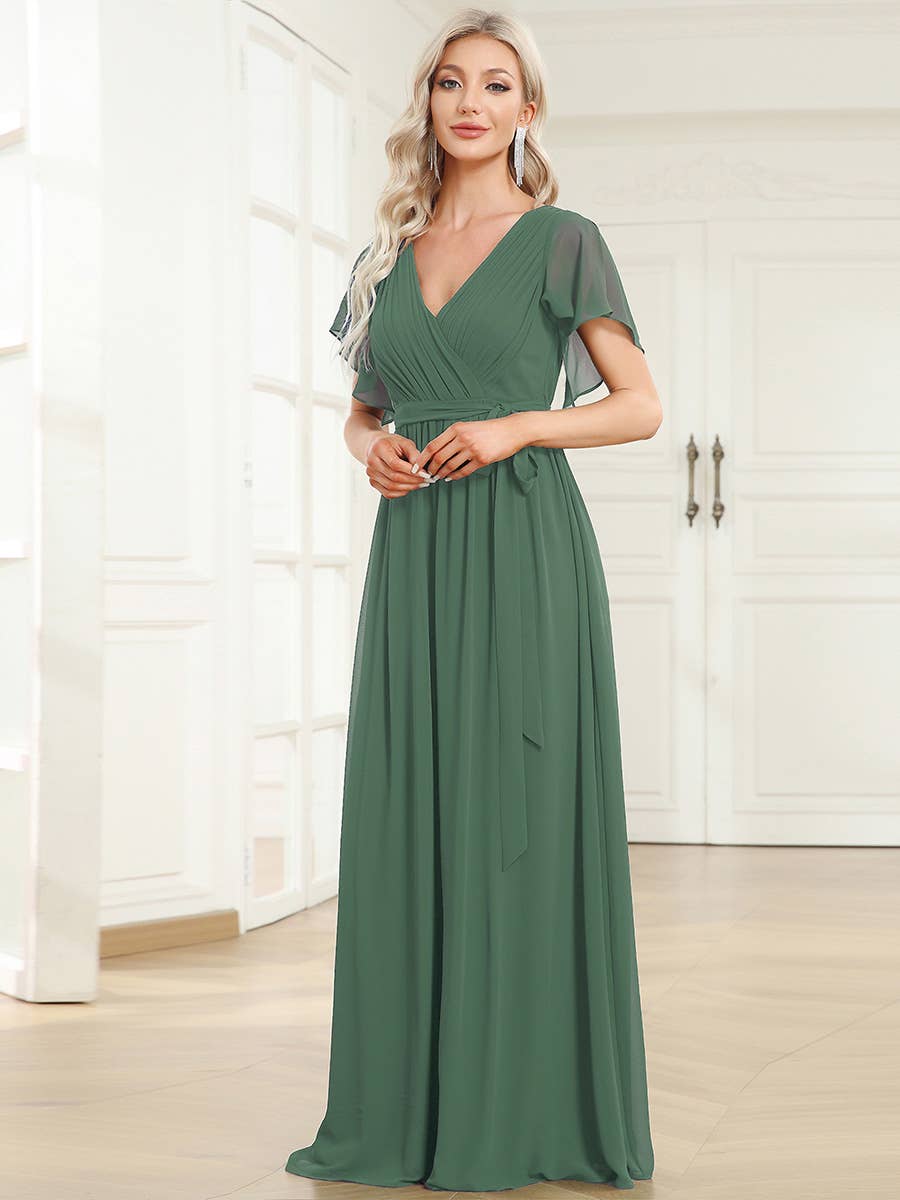 Ever-Pretty - Vente Robe – femme - Robes de soirée à volants à manches courtes exclusives B2B75