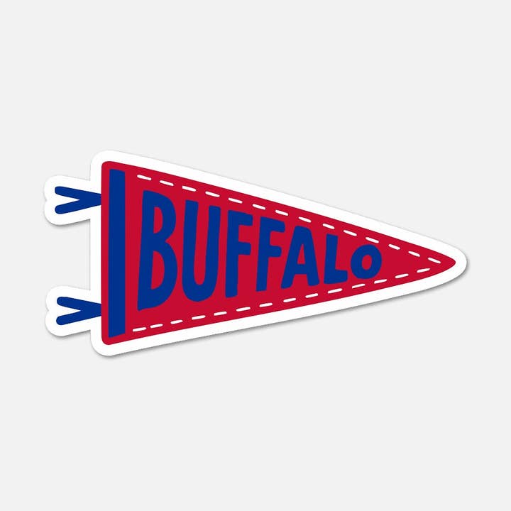 Buffalo Football Pennant Sticker for wholesale by Footnotes