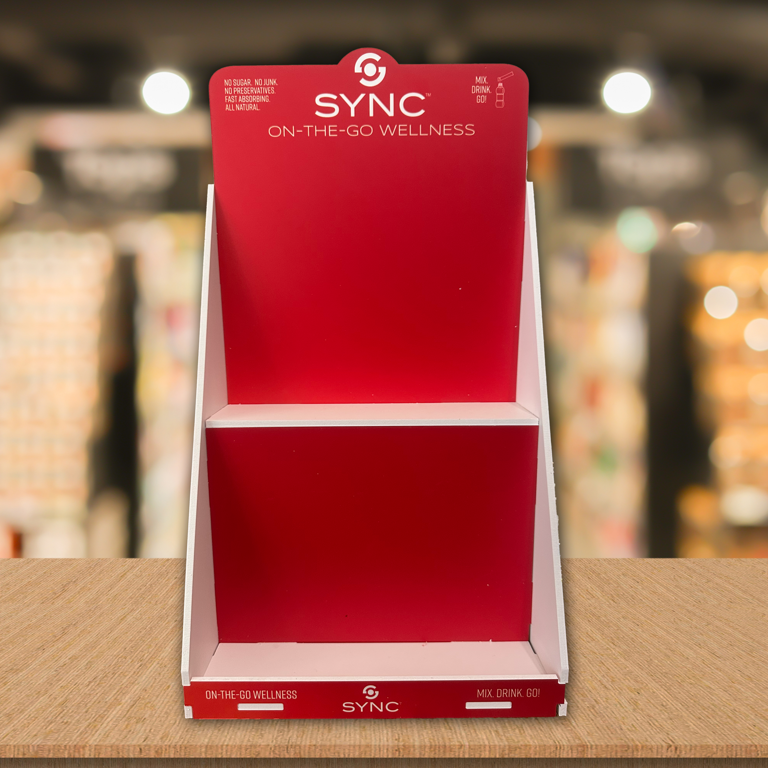 SYNC On-The-Go Wellness - Wholesale Retailer Display - Food & Drink - SYNC Counter Display2