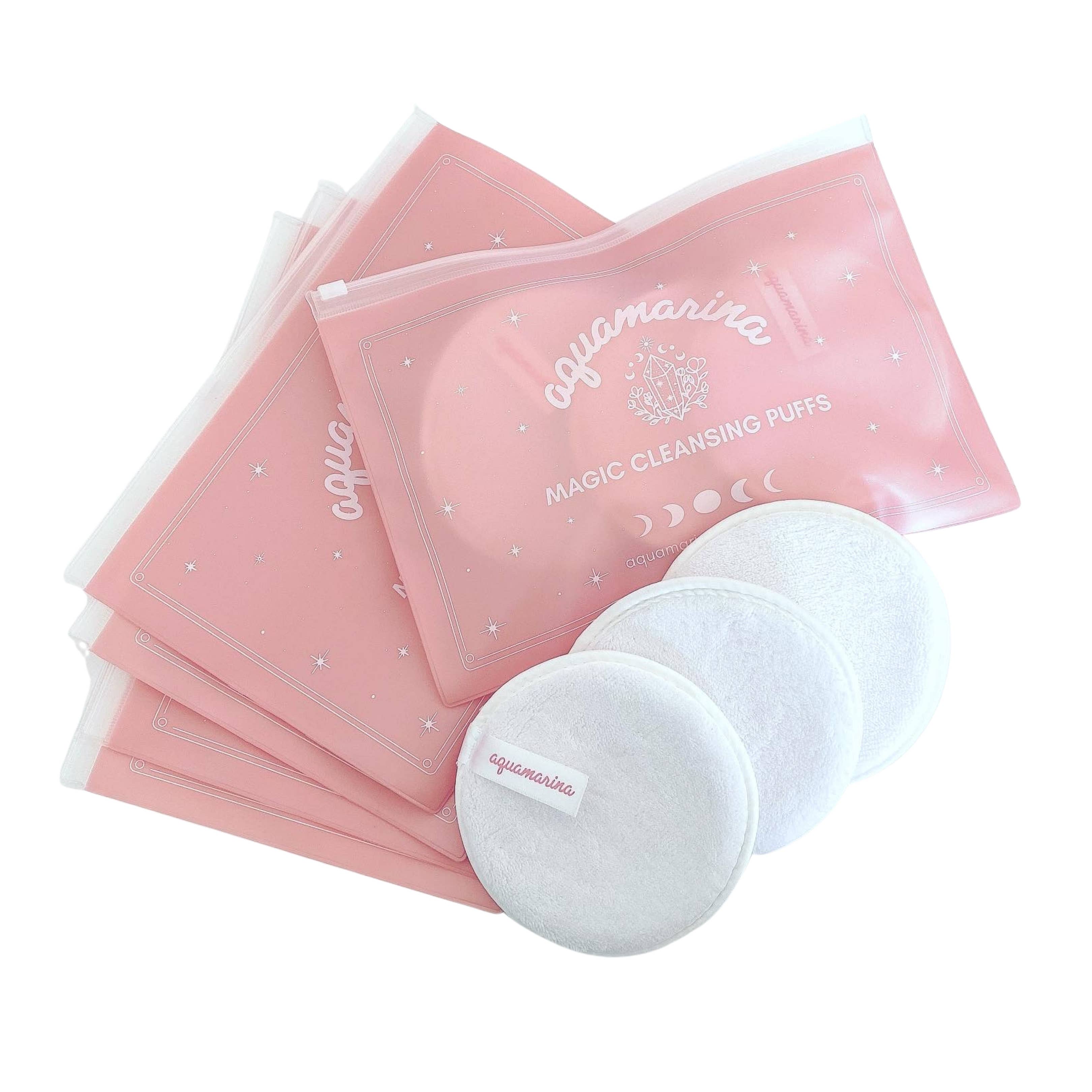 Aquamarina Beauty – wholesale Cotton pad – Magic Cleansing Puffs • Set of 3 in Pouch2