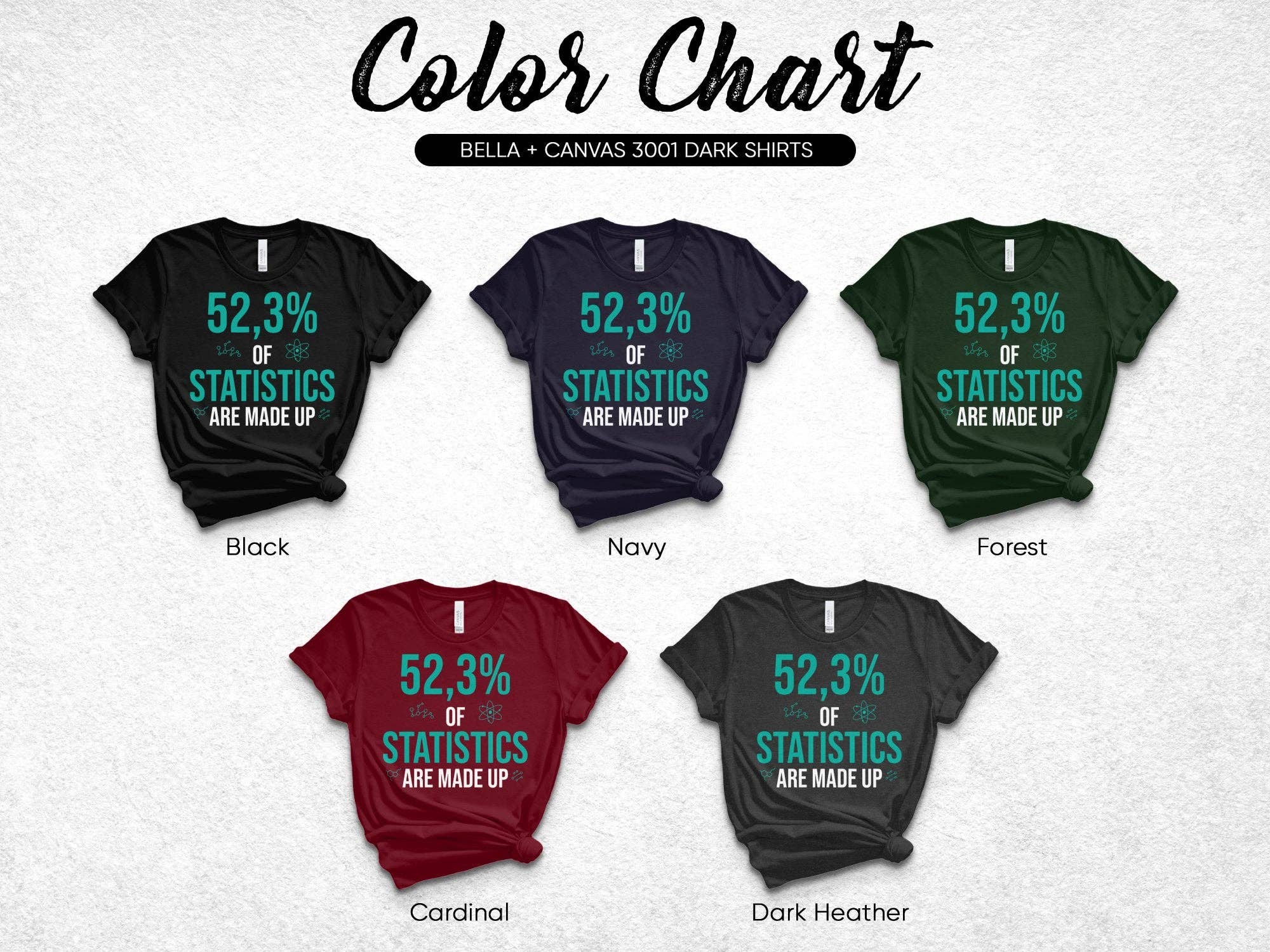 FreakyTeeFactory - Wholesale Screen Printed T-Shirt - Unisex - Unisex Statistics T-Shirt for Data Scientists, Math Geeks Tee, Funny Science Nerdy Shirt, Casual Teacher Apparel, Gift Idea27