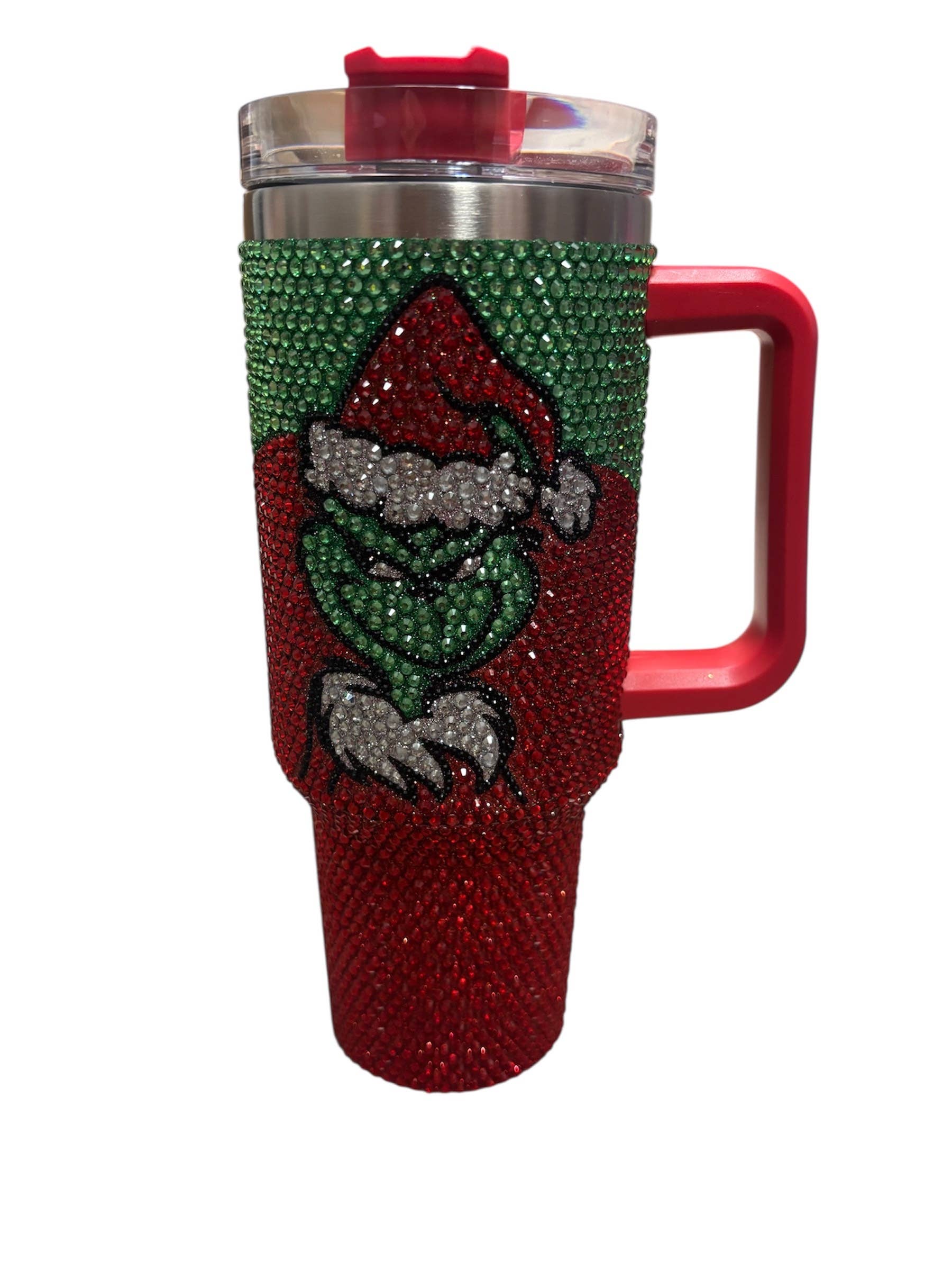 Tres Jolie Boutique - Wholesale Insulated Mug/Tumbler - Red Rhinestone Greenman Cup0