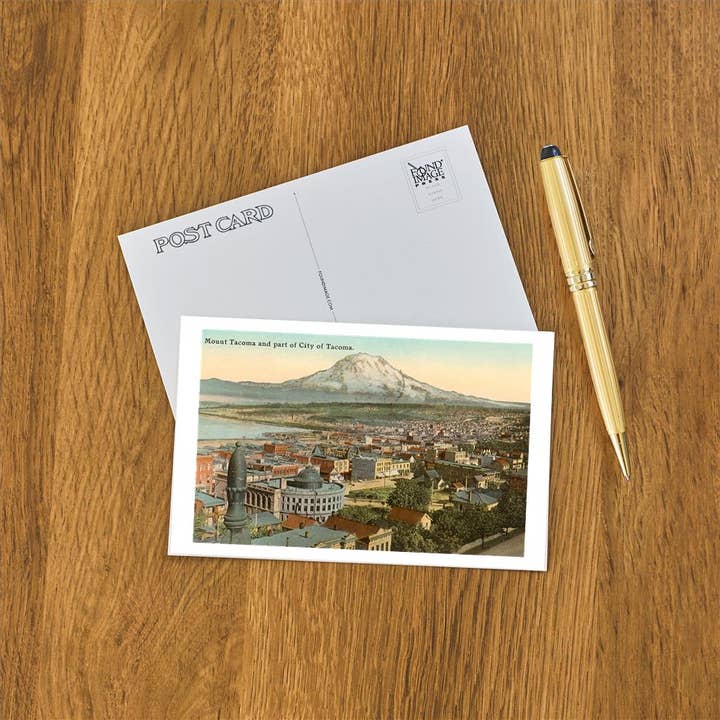 Found Image Press - Wholesale Postcard - Postcard WA-357 Mt. Tacoma and Downtown Tacoma1