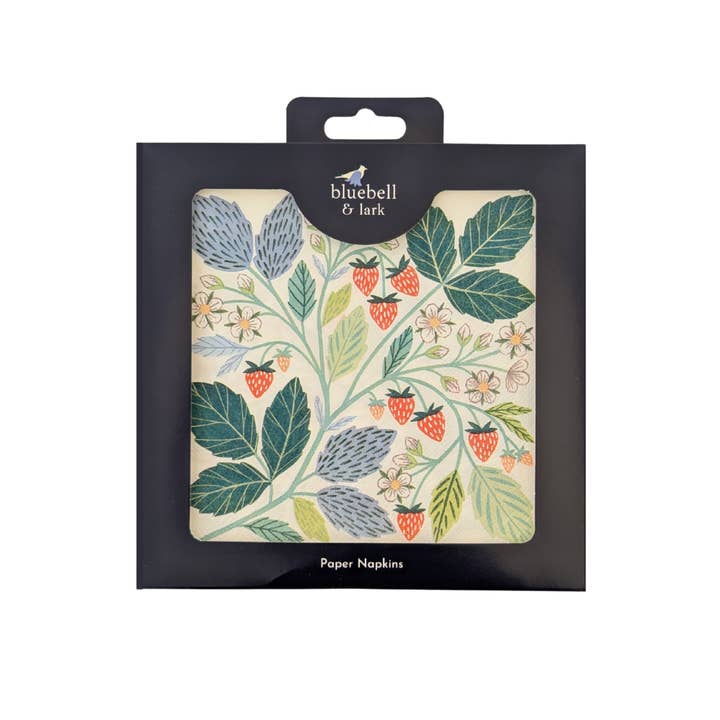 Wild Strawberries Paper Napkins for wholesale by Bluebell and Lark