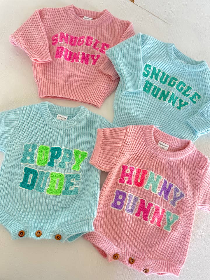 SpearmintLOVE - Wholesale Knit Sweater - Baby - Knit Sweater, Snuggle Bunny Pink