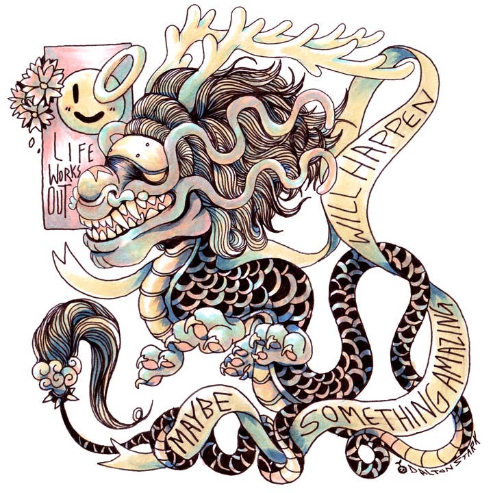 Amazing Dragon Sticker for wholesale by Dalton Doodles