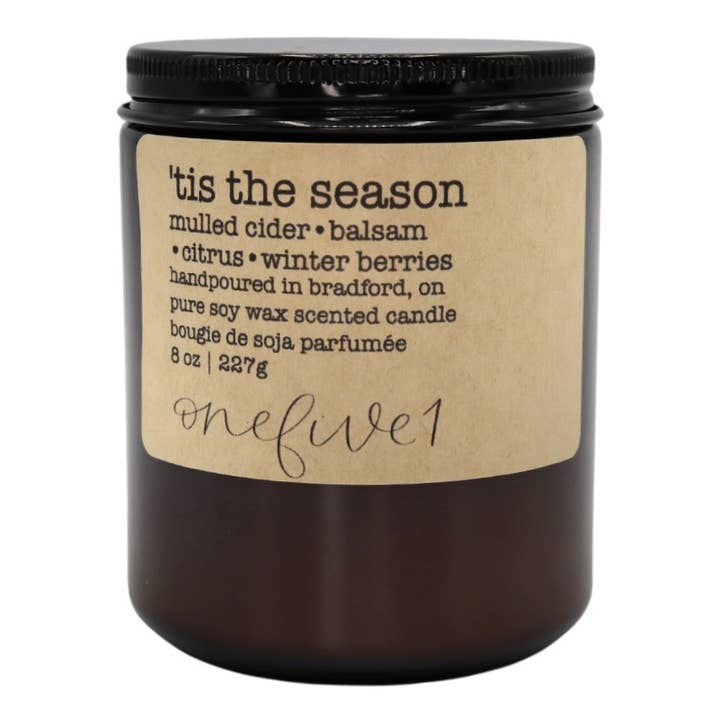 onefive1 - Wholesale Jar/Filled Candle - 'tis the season- soy wax candle WINTER HOLIDAY1