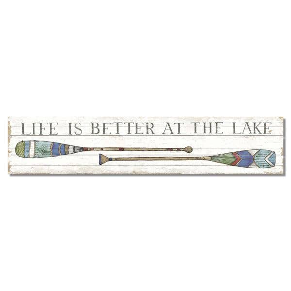 Letrero de madera «Life Is Better At The Lake» para interiores y exteriores para venta al por mayor de CounterArt/Highland Home/Thirstystone/CoasterStone