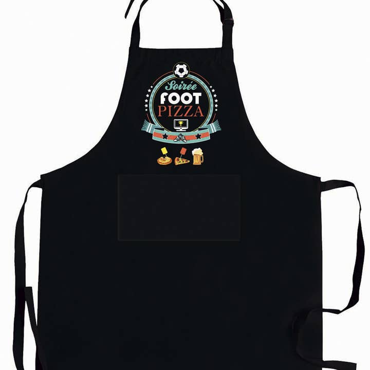 Maison Vivaraise & La Cerise sur le Gâteau - Wholesale Apron - Recycled Black Football Evening Pizza Kitchen Apron 72 x 900