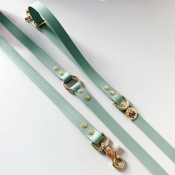 Waterproof multi-position leash - sage for wholesale by Oscar & co