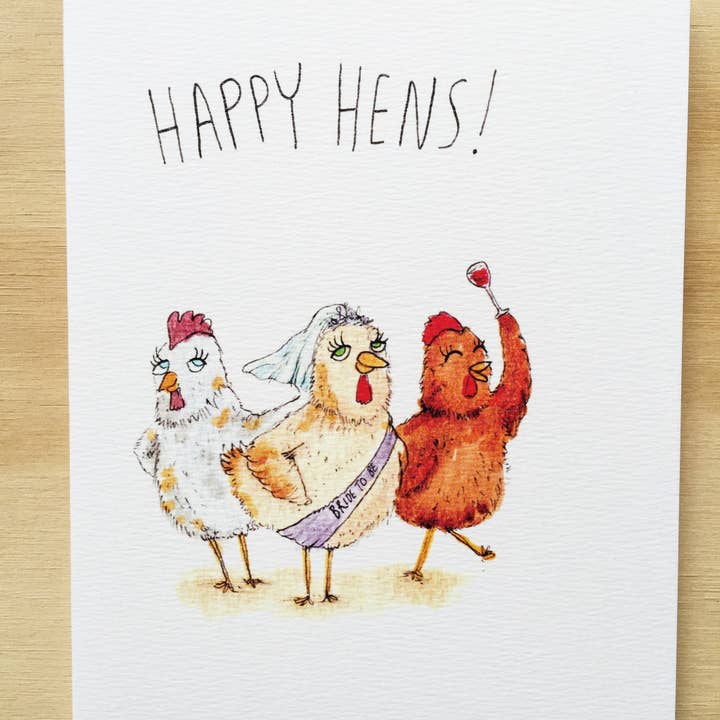 Well Drawn - Wholesale Wedding card - Happy Hens1