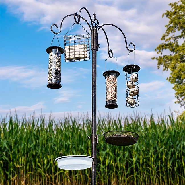 Jester Premium Bird Feeding Station w/Feeders, Black, 7'6.5" for wholesale by BestNest Inc
