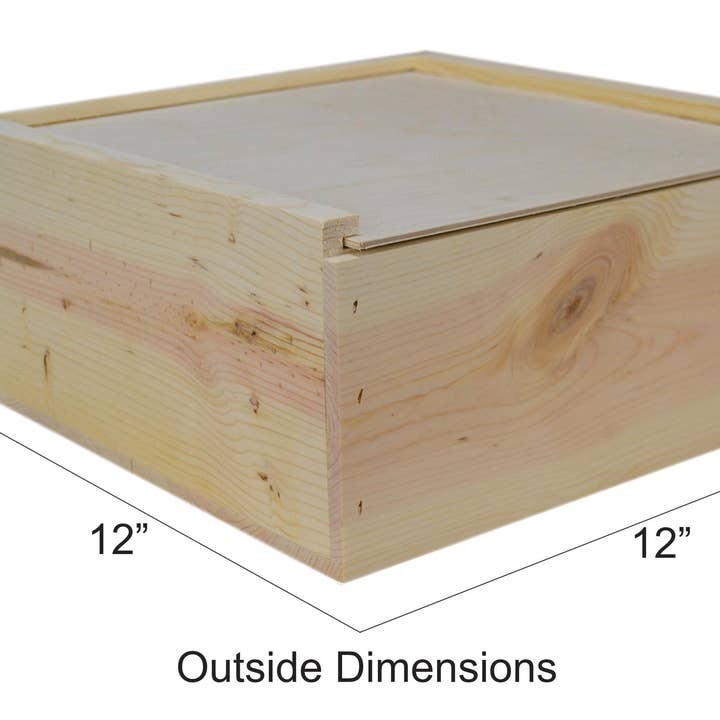 Poole & Sons Inc. - Wholesale Gift Box - Wooden Slide Top Box 12x12x6 (Bulk)
