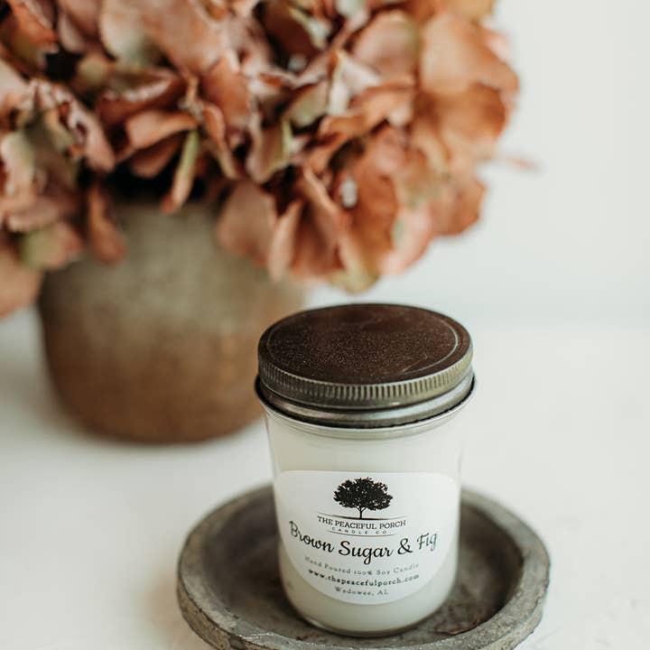 The Peaceful Porch Candle Co. , LLC - Wholesale Jar/Filled Candle - Brown Sugar & Fig Soy Candle1