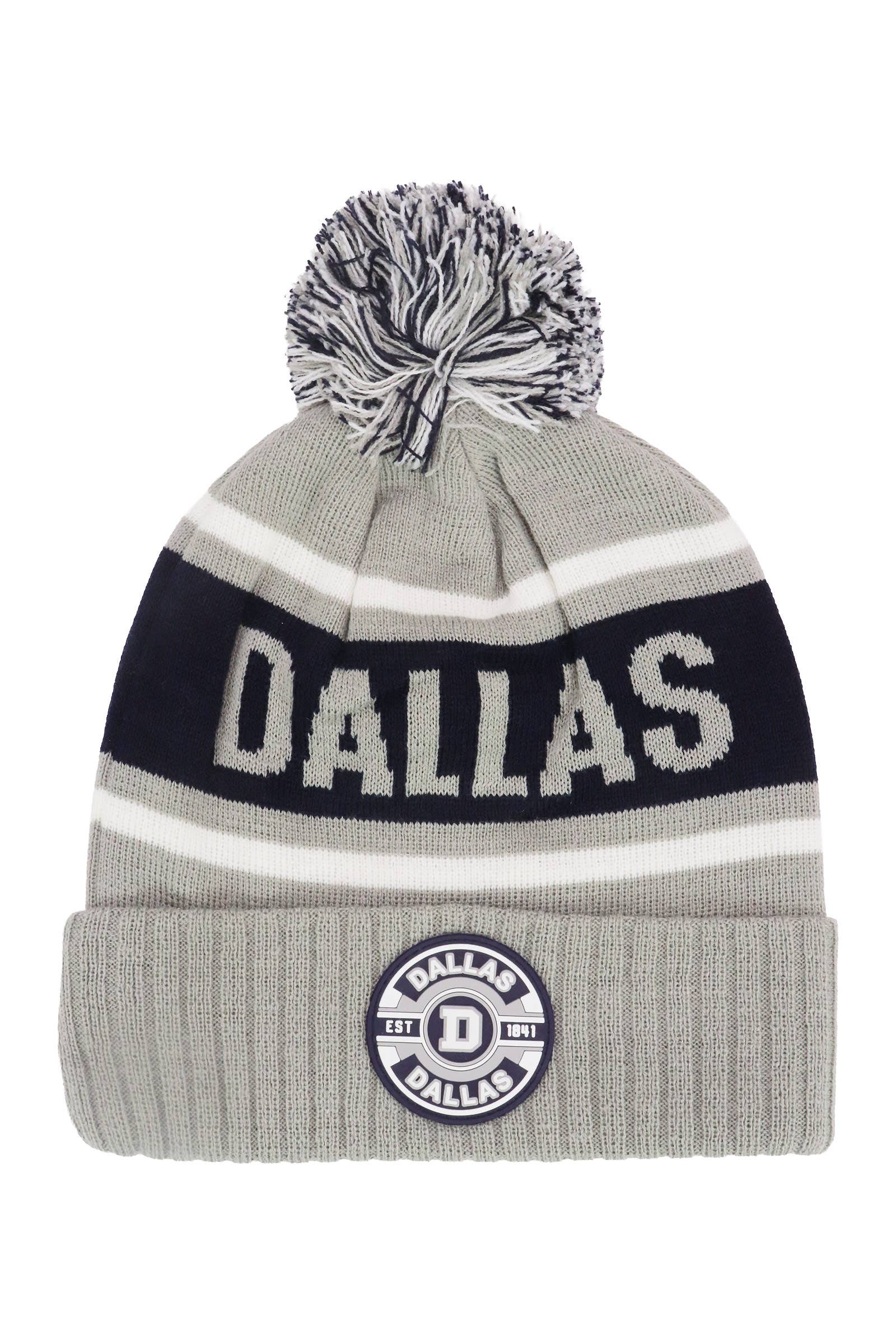 Cap Zone - Wholesale Beanie - Women's - Dallas D Logo Single Pom Cuffed Trooper Beanie0