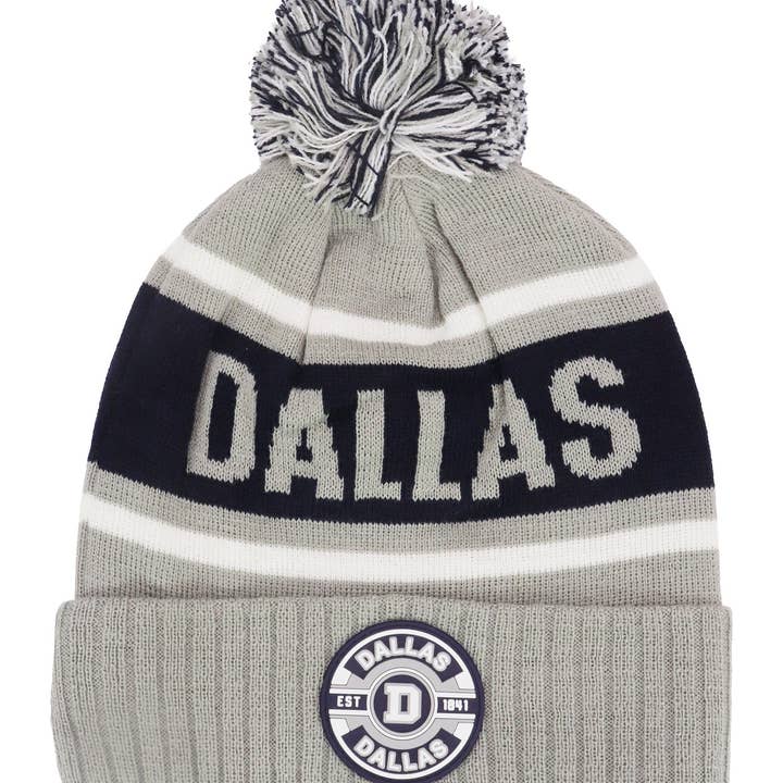 Cap Zone - Wholesale Beanie - Women's - Dallas D Logo Single Pom Cuffed Trooper Beanie