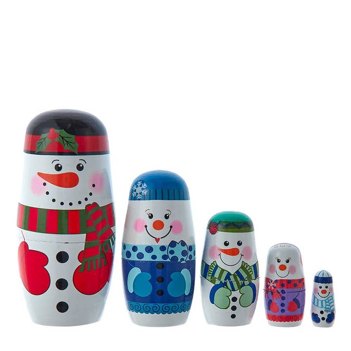 Kurt S. Adler, Inc. - Wholesale Decorative Figurine - Snowman Nesting Doll Set, 5-Piece Set