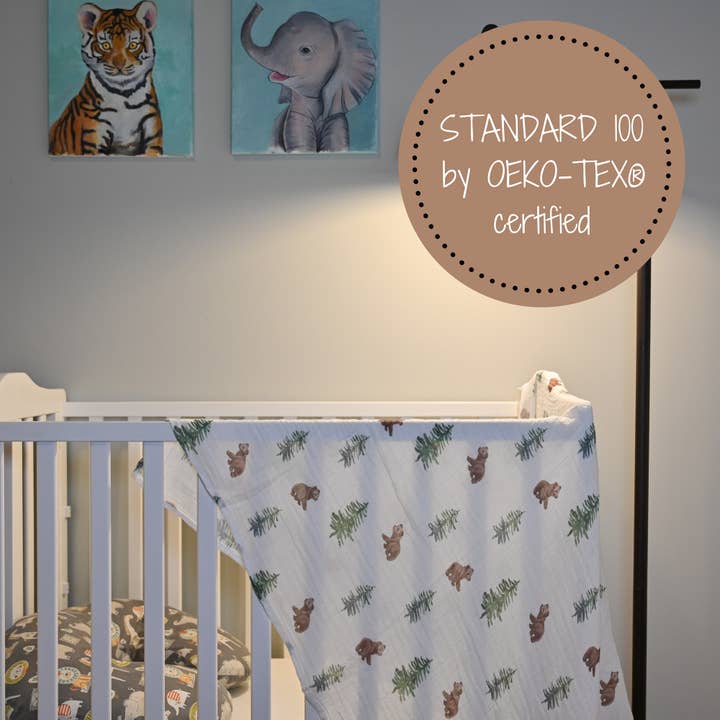 LollyBanks - Wholesale Swaddle - Baby - Bear Cub Baby Muslin Swaddle Blanket4