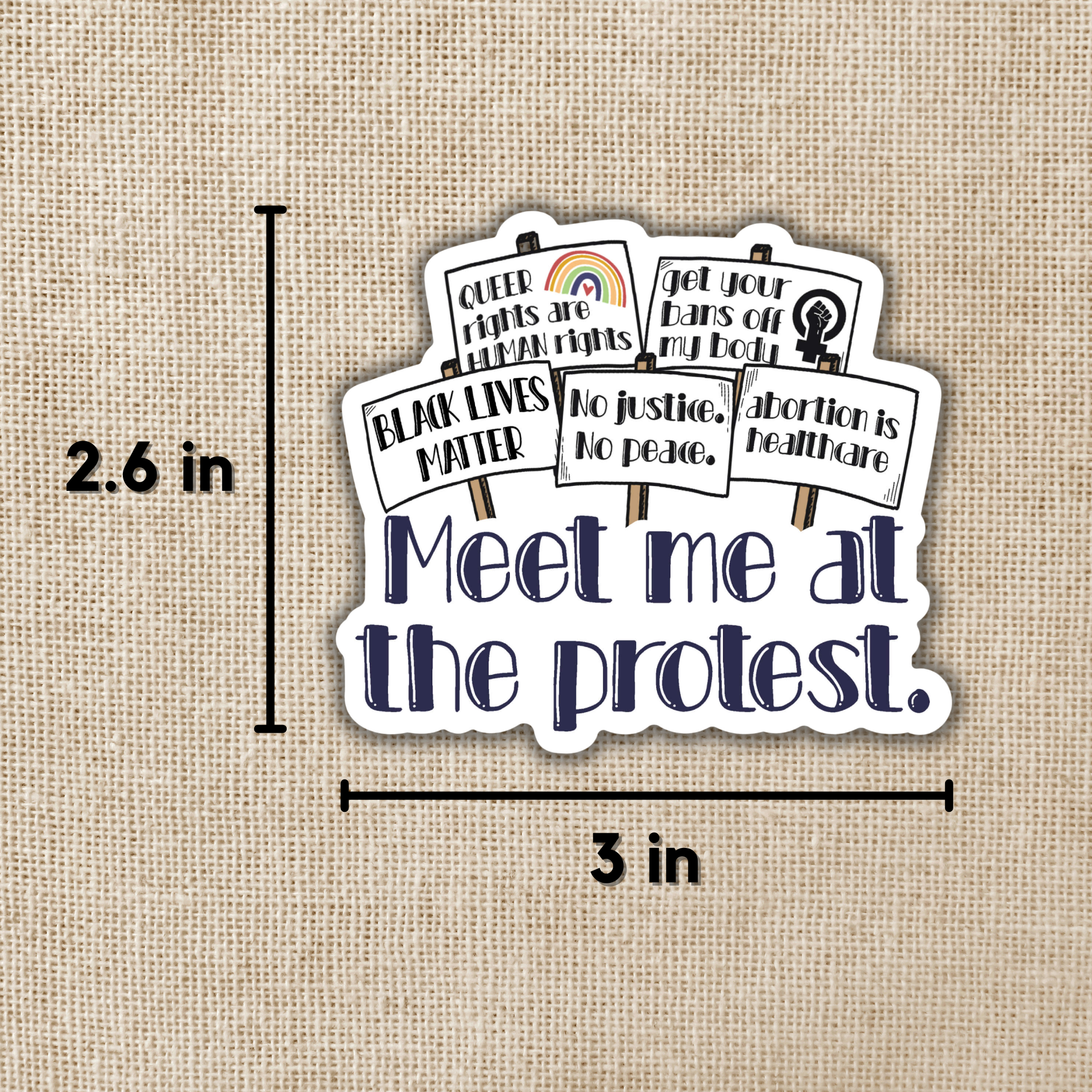 Kingdom of Threads - Wholesale Sticker - Meet Me At the Protest Sticker1