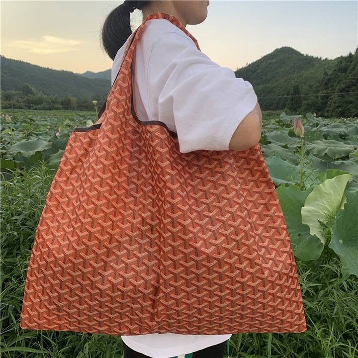 FurDecoration - Wholesale Grocery/Shopping Bag - Foldable Portable Reusable Shopping Bag With Floral Print