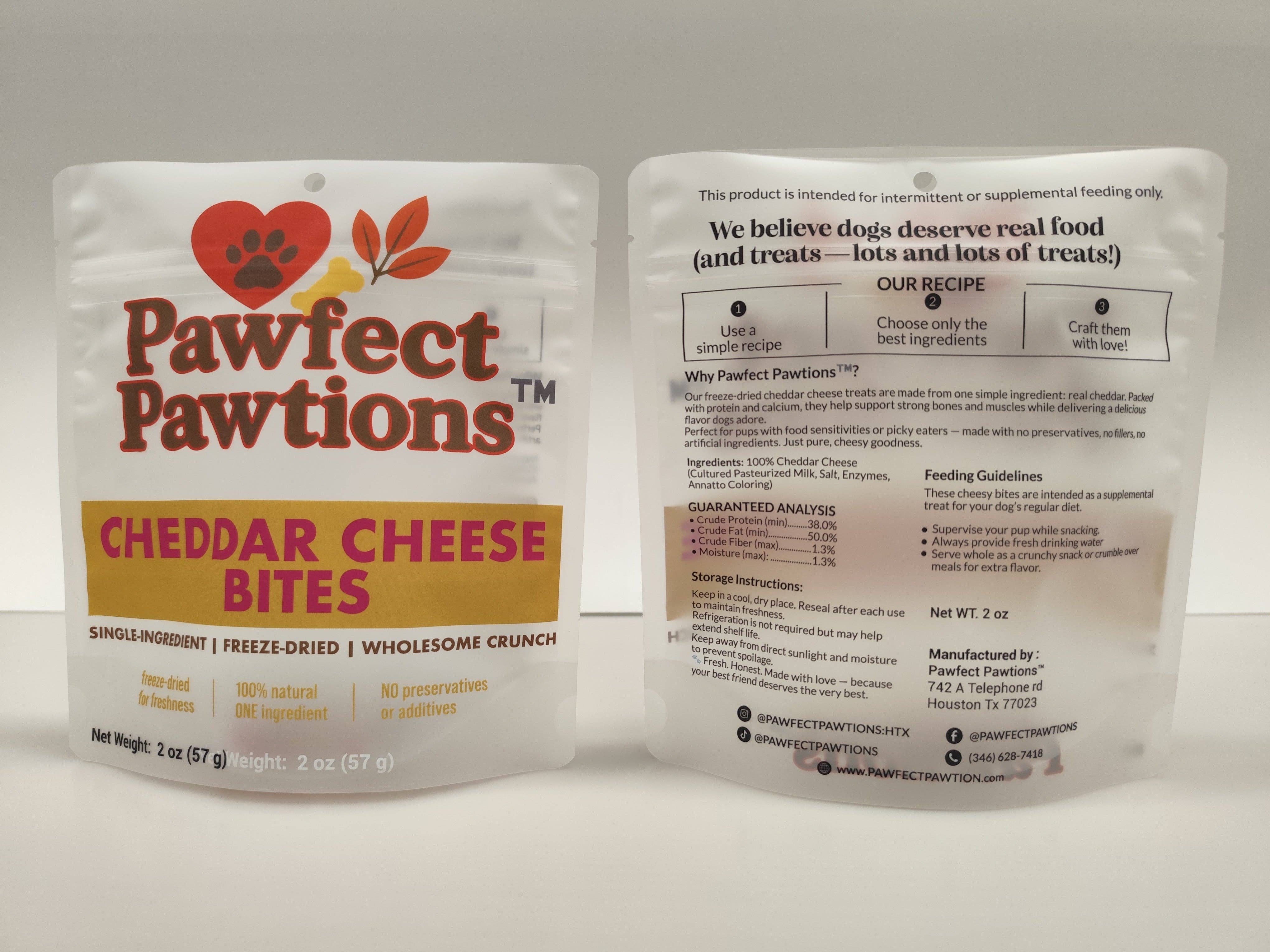 Pawfect Pawtions - Vente Friandises – chien - Bouchées de fromage cheddar (sachet de 56 g)0