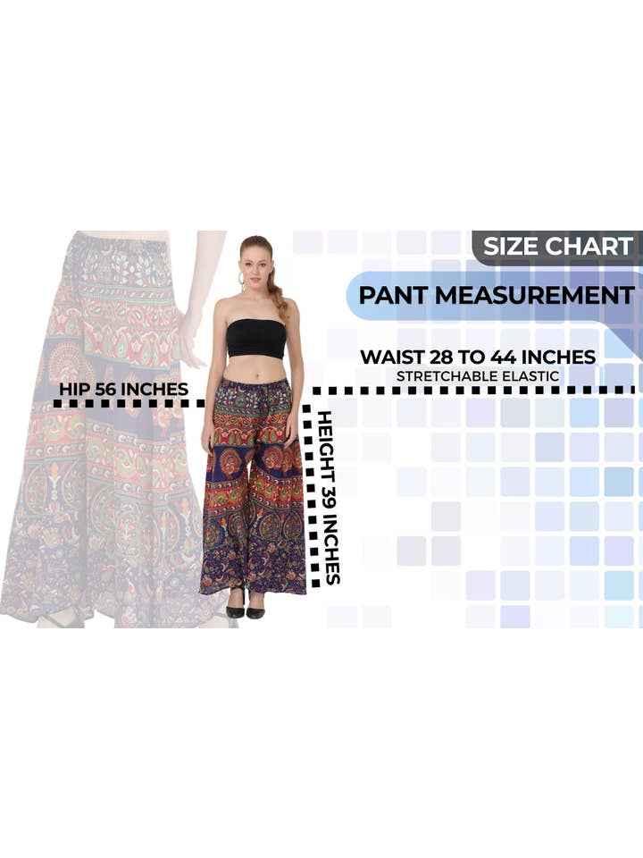 Wevez - Wholesale Pants - Women's - Women's Palazzo Wide leg Cotton Pant Floral Print Mix lot5