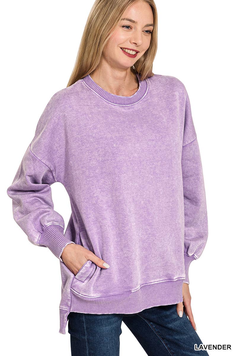 42POPS - Wholesale Sweatshirt - Women's - ',,, Fleece Hi Low Hem Pullover With Pockets24