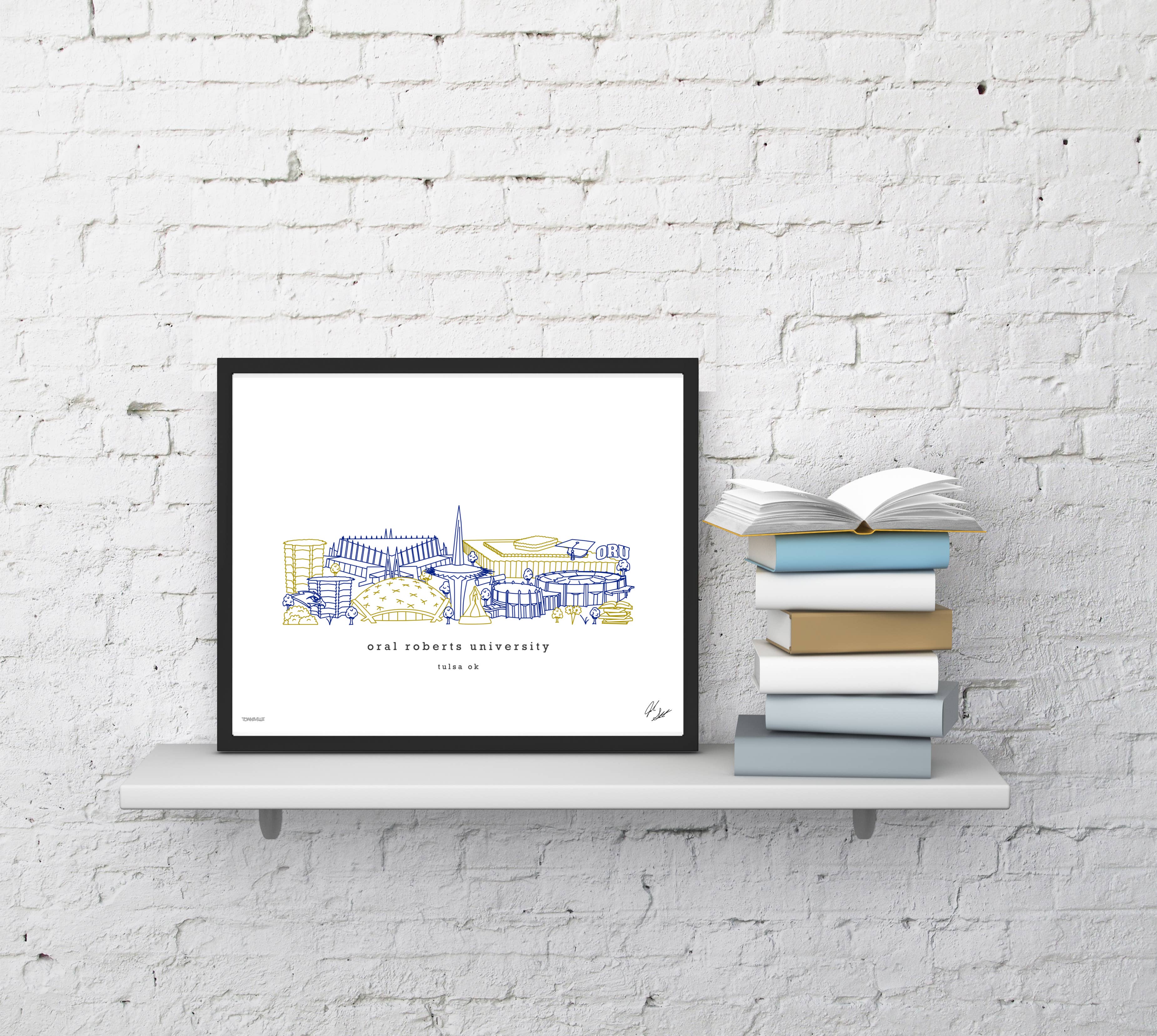 Townsville Art - Vente Affiche d'art - Décoration murale minimaliste de l'université Oral Roberts3
