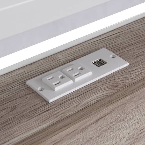 VTNG50 - Wholesale Bedroom Furniture - Queen Size Metal Platform Bed Frame with Sockets, USB Ports5