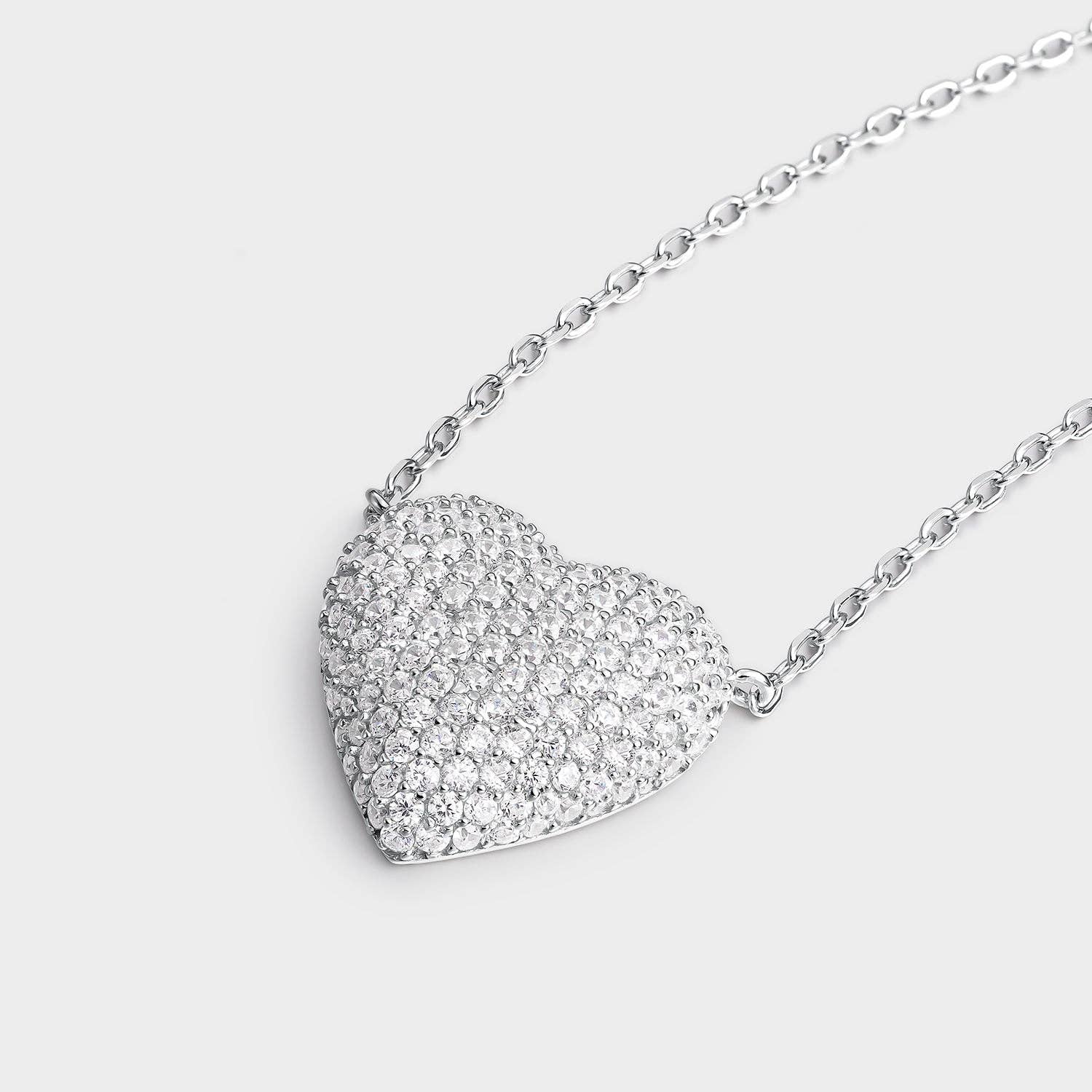 Itemporality - Wholesale Pendant/Charm Necklace - White pavé heart necklace2