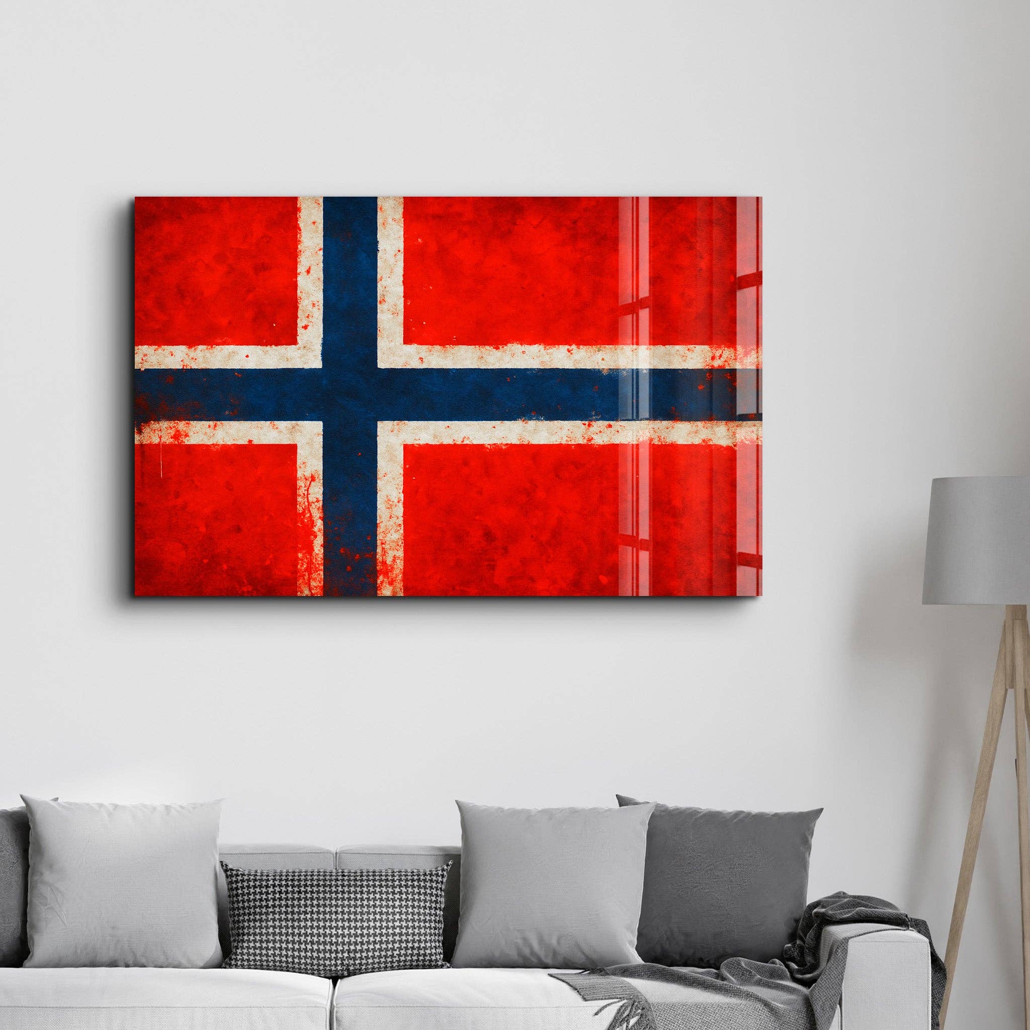 Artdesigna KG - Wholesale Wall Accent - Norway Flag Splash - Glass Wall Art3