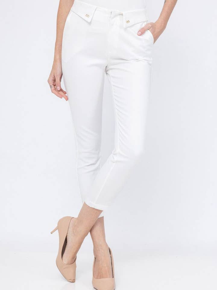 slim chinos med resårmidja för wholesale av magnolia