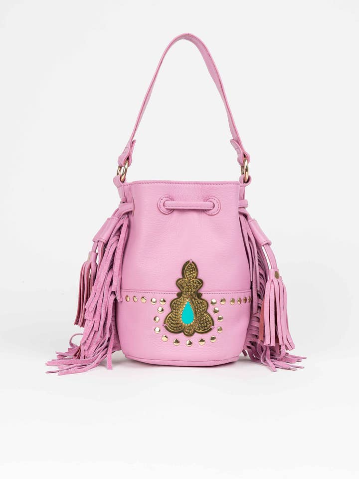 Bolsa rosa MARGOT estilo saco por atacado de Piti Cuiti