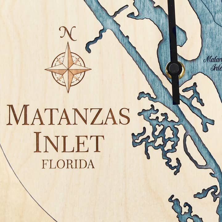 Sea & Soul Nautical Chart Art - Wholesale Wall Clock - Florida East Coast Nautical Chart Tide Clock-Many Locations106