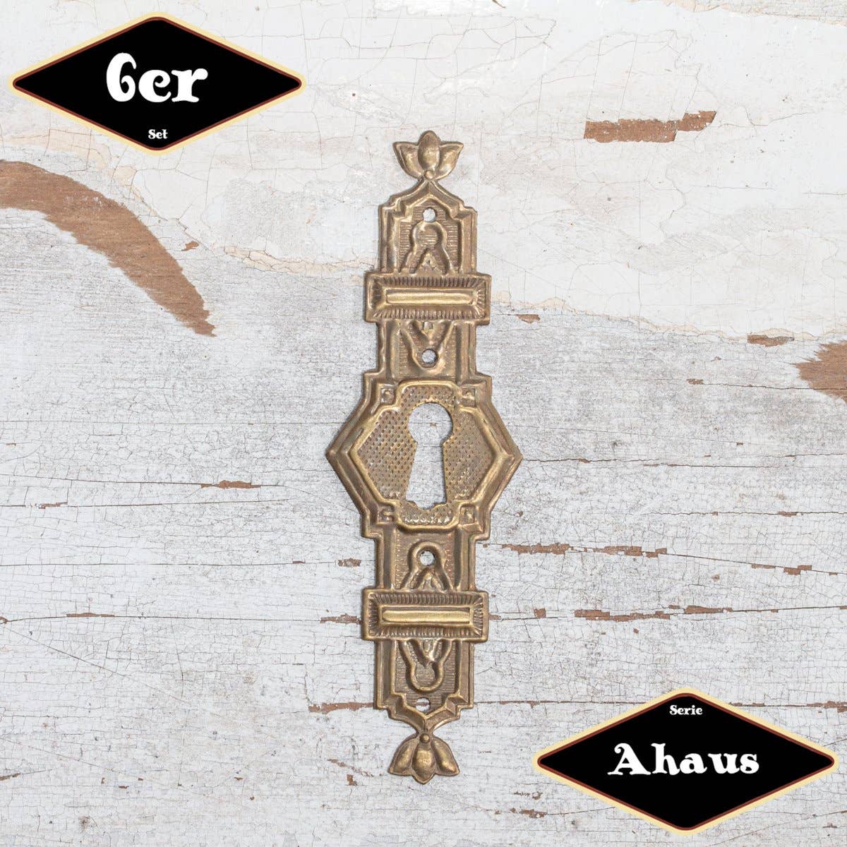 Antikas - Wholesale Knob/Pull - Key plate."Ahaus” series.6 pack|Iron In Brass Pat.0