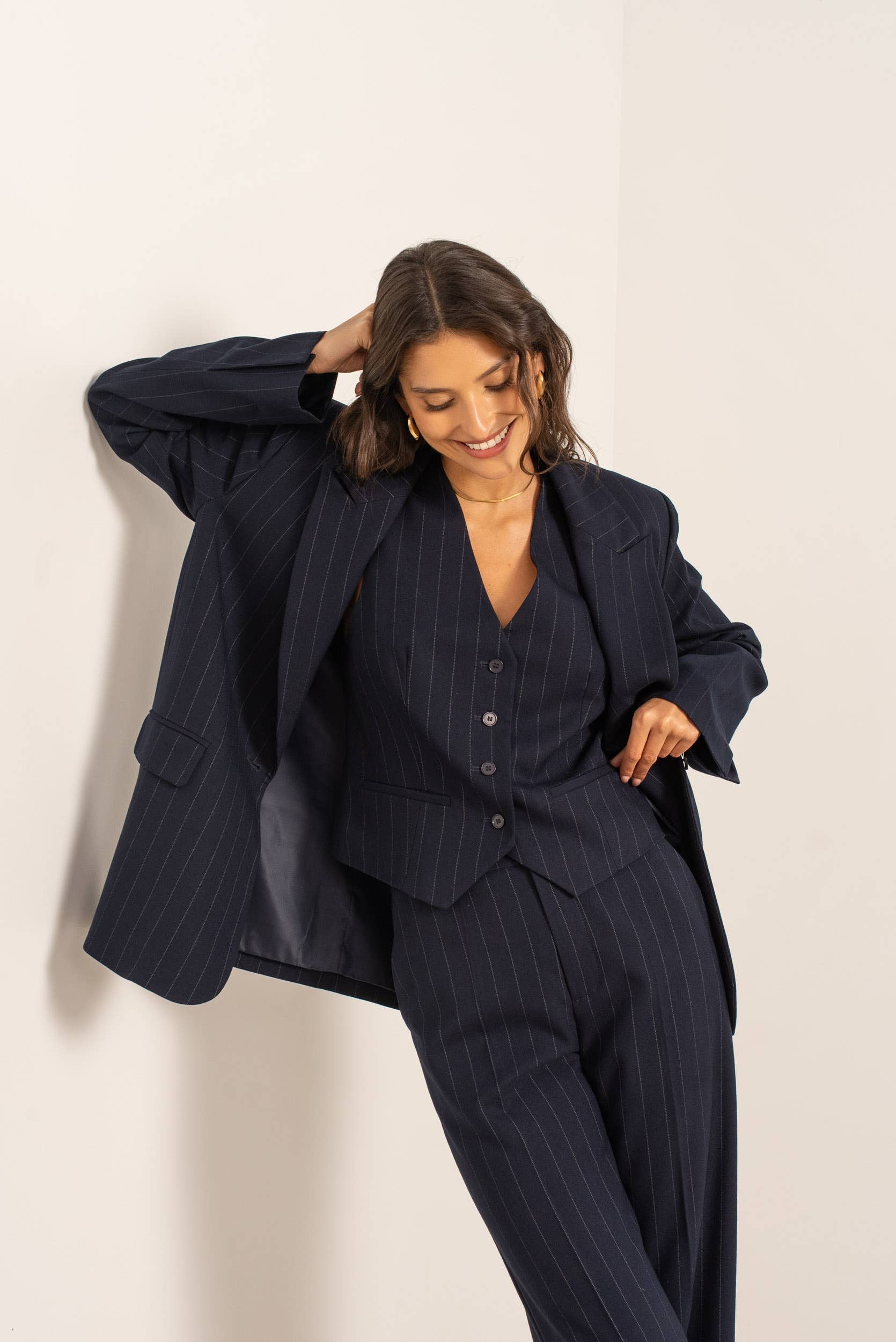 Attentif Paris - Wholesale Blazer - Women's - Oversized pinstripe blazer10