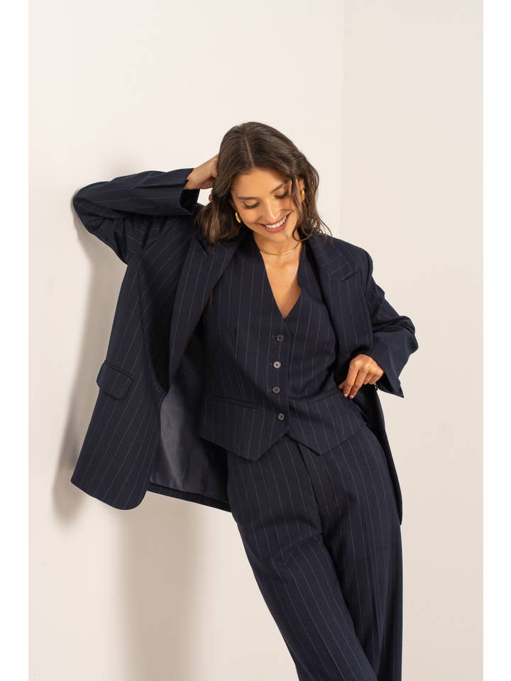 Attentif Paris - Wholesale Blazer - Women's - Oversized pinstripe blazer21