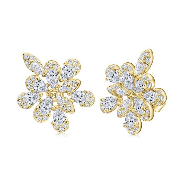 Clous d'oreilles Fleur Bleue pour la vente par Kassali Designs