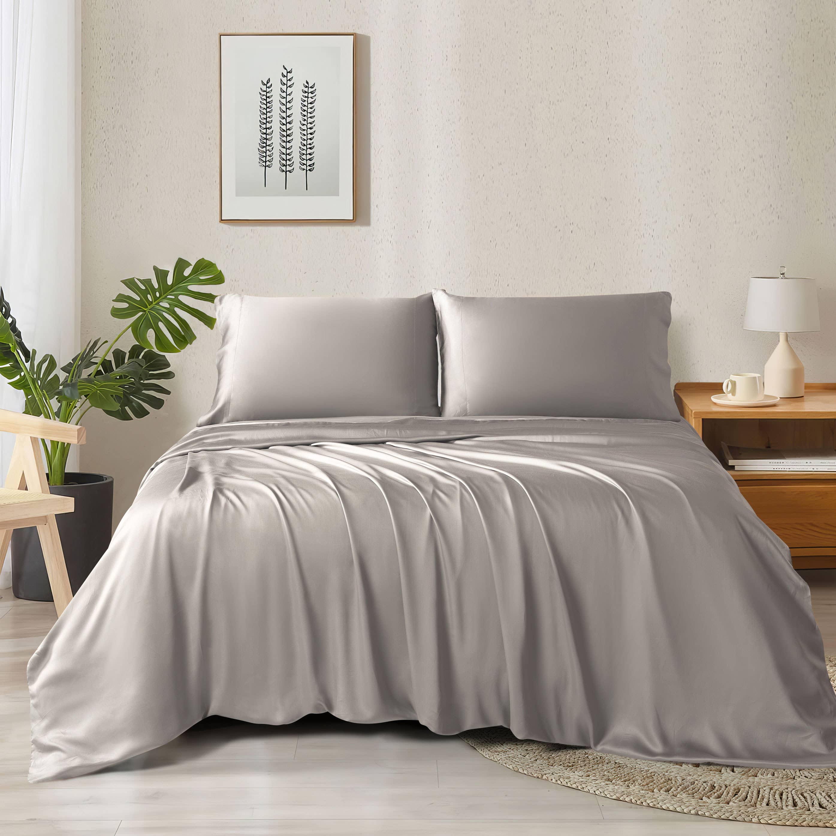 LivingTaste Home Inc - Wholesale Sheet Set - Tencel Bed Sheet 4-Piece Set6